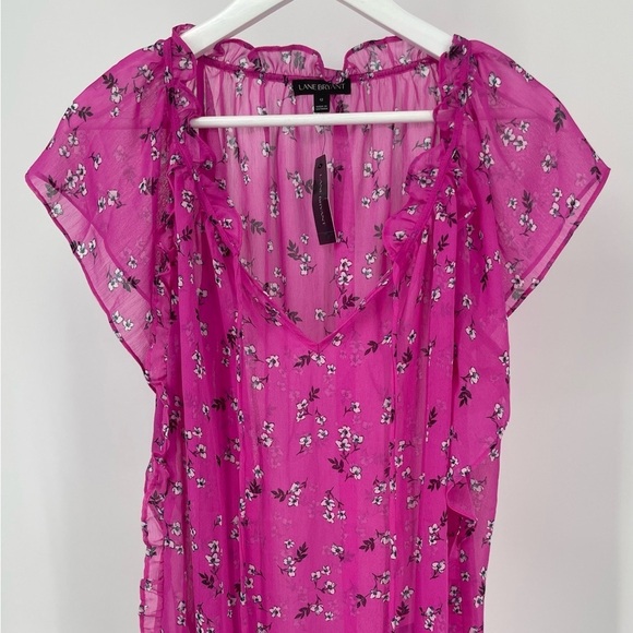 Lane Bryant Blouse, Sheer, Floral, Feminine, Colorful, Brunch. Size 12 NWT - Picture 2 of 2